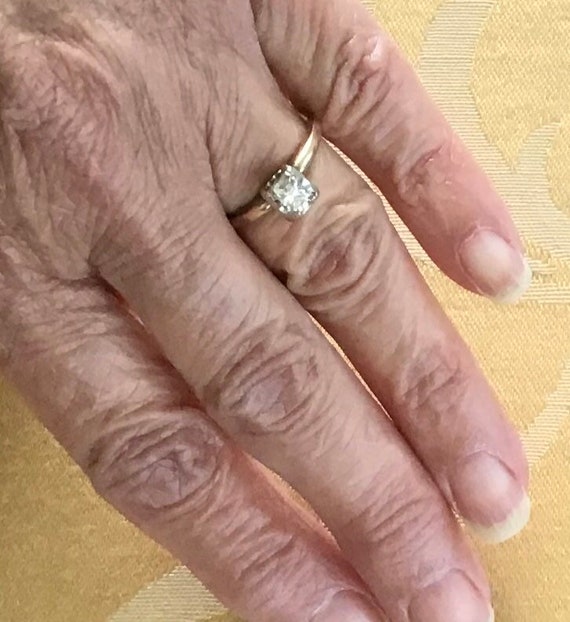 Diamond 1/4 Carat, 14k Gold Engagement Ring, Vint… - image 3