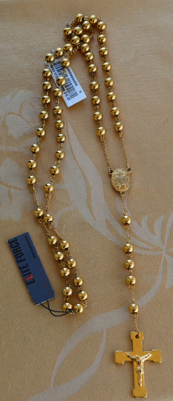 10K Rhodium Black Diamond Rosary Chain Cross Necklace | Jewelry, Platinum  jewelry, Diamond