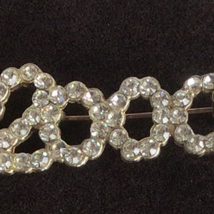 Rhinestone Millennial “2000” Brooch, Pin, Vintage, Silver tone (V11)