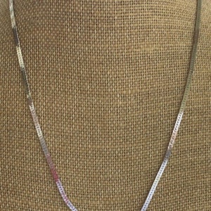 Silberfarbene Fischgrät Kette Halskette, 20&quot;, Vintage, Unisex (AK8)