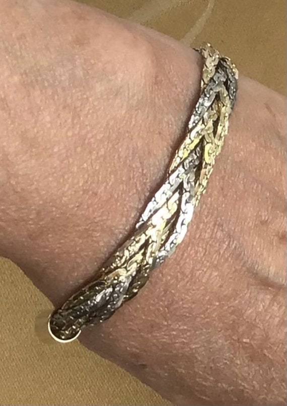 PREMIER DESIGNS Gold, Silver tone Woven Chain Bra… - image 2