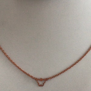 Delicate Copper Butterfly Necklace, 16-1/4”, Vintage, New Old Stock (Q6)