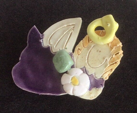 Purple Porcelain Angel Pin, Brooch,vintage (Z7) - Etsy