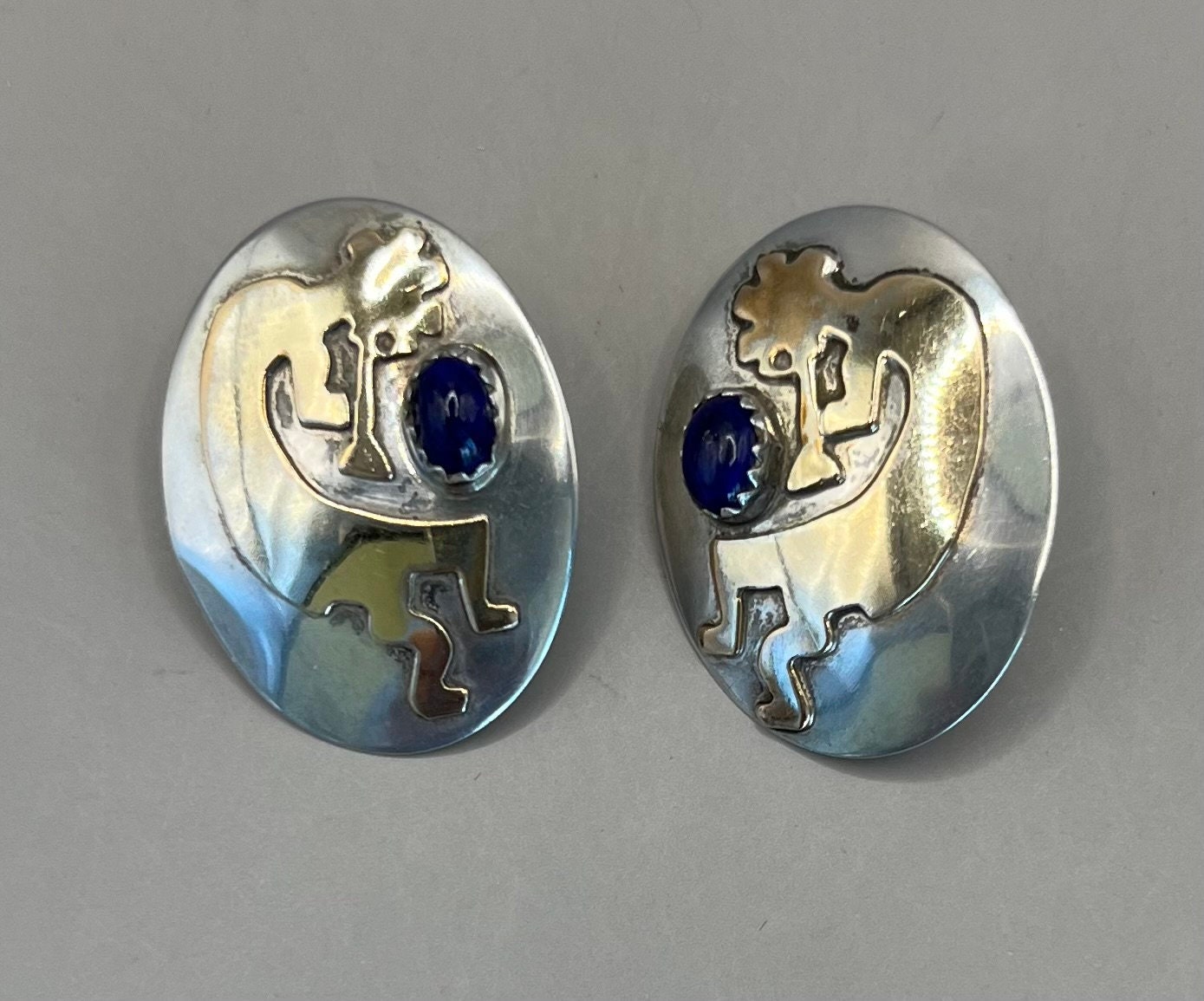 ピアス ココペリ スターリング、12kt GF、ラピス ピアス イヤリング 