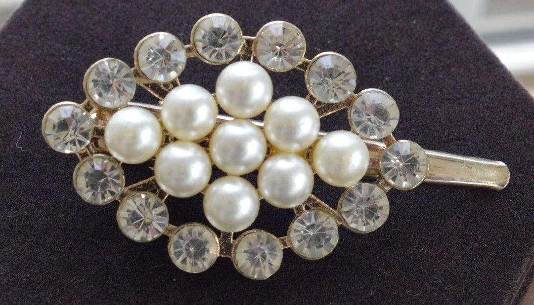 mama rhinestone-embellished word Faux Pearl hair clip barrette Women’s Y2K Retro Y2K Pink Faux Pearl Rhinestone Silver tone Metal Hair  main image 3