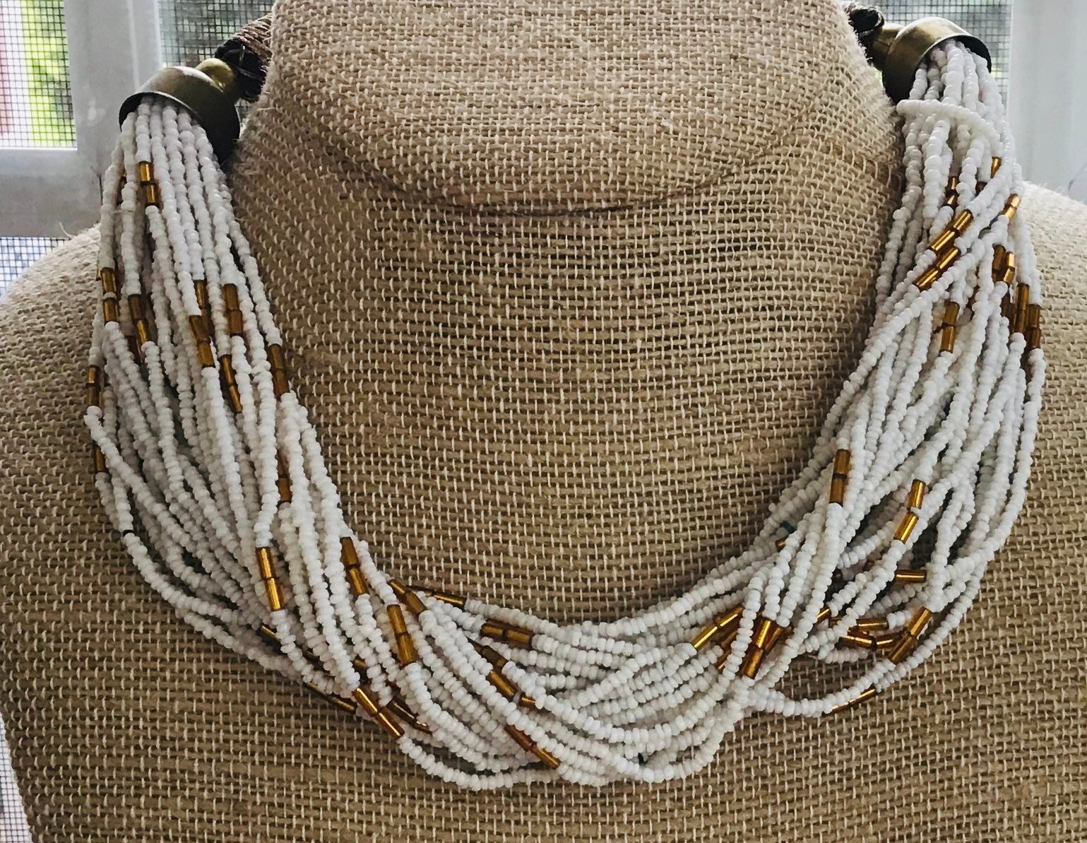 ボヘミアンシック　ヴィンテージのマルチストランド木製ビーズネックレス ボヘミアンシック ヴィンテージのマルチストランド木製ビーズネックレス