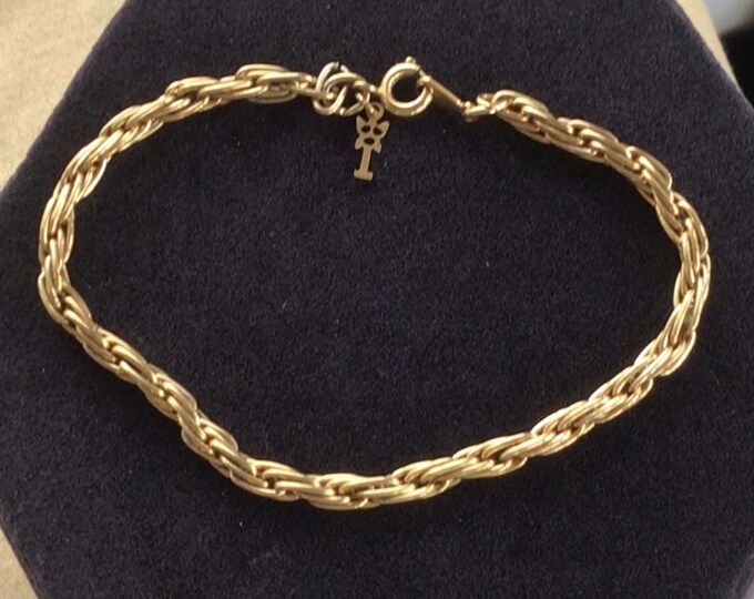 TRIFARI Gold Tone Rope Chain Bracelet Vintage 71/2 TB406 Etsy