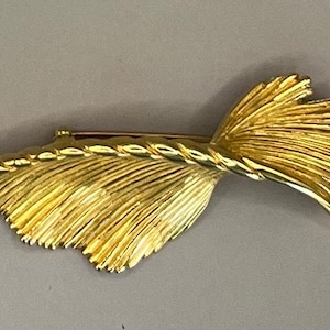 MONET Goldfarbene abstrakte Brosche, Anstecknadel, Vintage (M5)