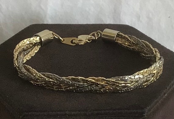 PREMIER DESIGNS Gold, Silver tone Woven Chain Bra… - image 1