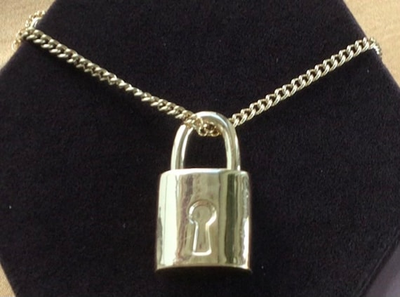 Louis Vuitton Padlock with Geometric Link Chain Necklace For Him 