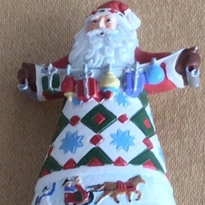 Santa Claus Acrylic Brooch, Pin, Vintage (Z5)