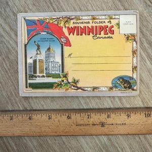 Livro de cartões postais vintage de Winnipeg, Canadá - Vintage Paper Ephemera - Junk Journaling