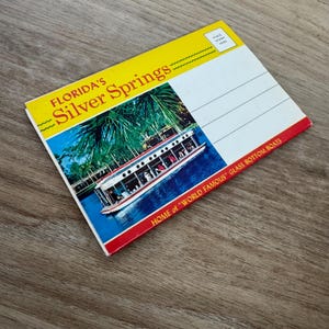 Álbum de cartões postais vintage de lembrança - Silver Springs, Flórida - Objetos de papel vintage