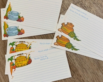 6 Vintage Recipe Cards - Vintage Paper Ephemera - Junk Journaling