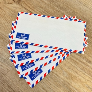Set of 5 - Vintage Air Mail Envelopes - Vintage Paper Ephemera - Junk Journaling
