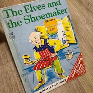 1966 - Rand McNally - The Elves and the Shoemaker - by Brothers Grimm - Vintage Hardcover Book - Vintage Children’s Book