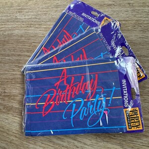 3 Packungen Vintage Geburtstagsfeier Invatationen - Party Express - 8 Karten und Umschläge - Vintage Papier Ephemera - Junk Journaling