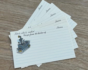 5 Vintage Recipe Cards - Vintage Paper Ephemera - Junk Journaling