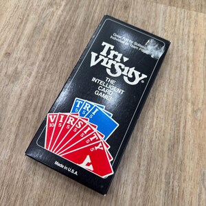 Juego de cartas vintage - Edición 1988 Tri-Virsity con instrucciones - Papel efímero vintage - Junk Journaling