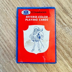 Carte da gioco Vintage Deck - 1975 Chadwick Reverse Color - Vintage Paper Ephemera