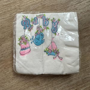 Vintage Babyparty mit Vogel Papierservietten 20er Pack - Vintage Papier Ephemera - Junk Journaling