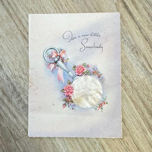 Cartão de boas-vindas vintage para bebê - Vintage Paper Ephemera