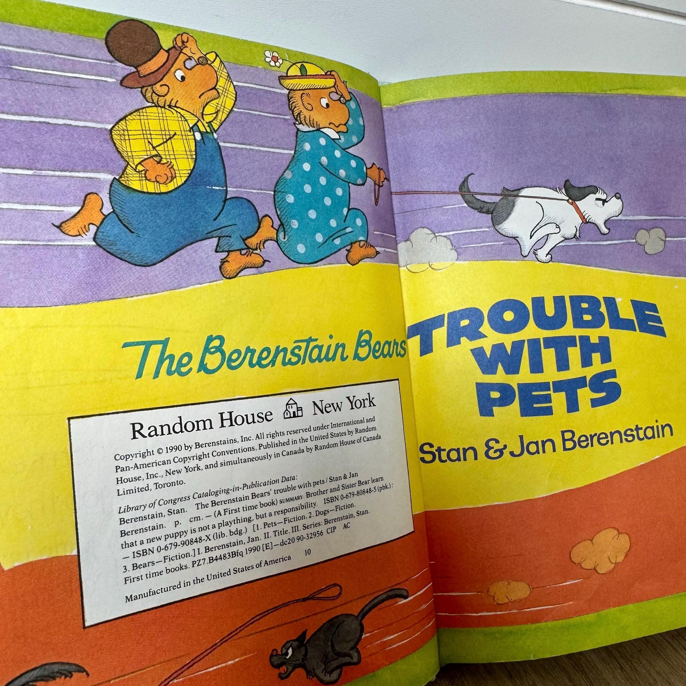 1990 - the Berenstain Bears’ - Trouble With Pets - Vintage Hardcover ...