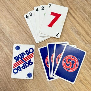 10 carte da gioco vintage Skip Bo - Effimera di carta vintage - Carte da scambio singolo