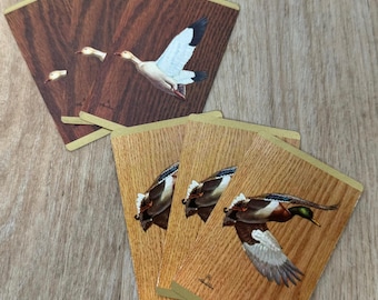 6 Vintage Duck Wildlife Playing Cards - Vintage Paper Ephemera - Junk Journal - Single Swap Cards
