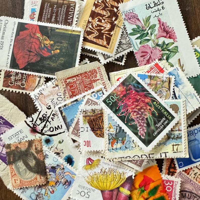 25 - Used Vintage International Postage Stamps - Vintage Ephemera - Etsy