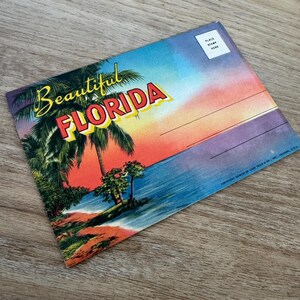 Álbum de cartões postais vintage de lembrança - Florida's Sunshine Skyway, Flórida - Vintage Paper Ephemera