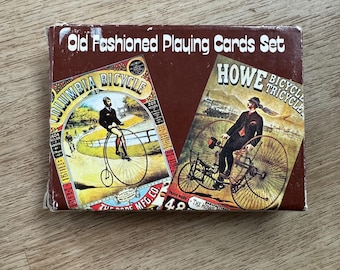 Vintage Deck Spielkarten mit Sammler Dose - columia & howe Vintage Fahrrad - Vintage Papier Ephemera - Junk Journaling