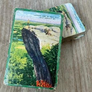 Carte da gioco Vintage Deck - Lover's Leap in Rock City - Effimere di carta vintage