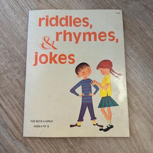 1978 - Riddles, Rhymes, & Jokes - by Maurice Gilman Stone - Vintage Softcover Children’s Book