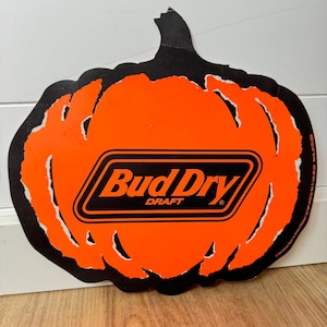 Propaganda de abóbora de Halloween Budweiser Bud Dry Draft Vintage 1991 - Vintage Paper Ephemera