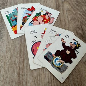 6 naipes antiguos de solterona - Efímeras de papel antiguas - Diario basura - Tarjetas intercambiables individuales