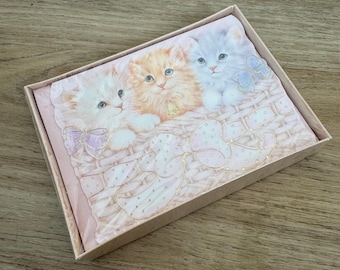 Vintage American Greeting Blank Cat Kittens - 8 Cards and Envelopes - Vintage Paper Ephemera