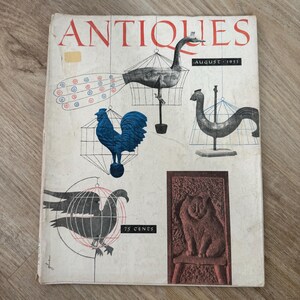 Edición de agosto de 1953 - Revista Antiques - Efímeras de papel antiguas