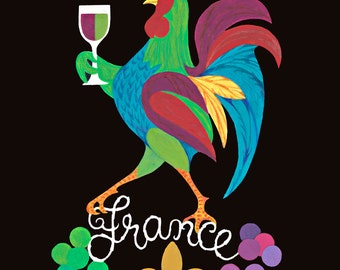 Matted Print - Wine Creations: FRANCE - matted piece