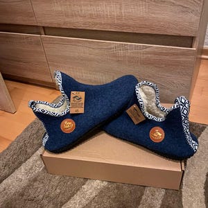 Hüttenschuh, Hausschuhe aus Schurwolle Schafwolle Hochwertiges Naturprodukt L'N WOOLSLIPPERS