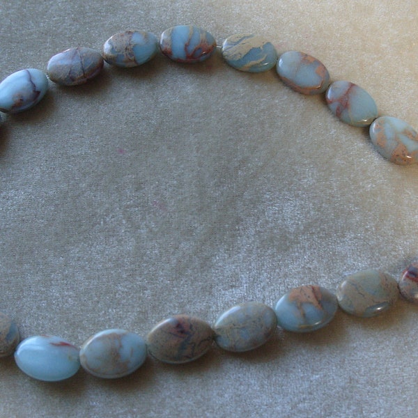 1 Full Strand of 18mm by 13mm  African Opal Oval Gemstones Quartz/Crystal