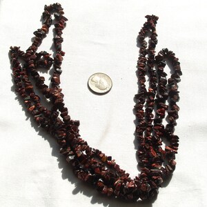 1 Full Strand of Medium Red Tigereye Chips Gemstones Crystals image 2