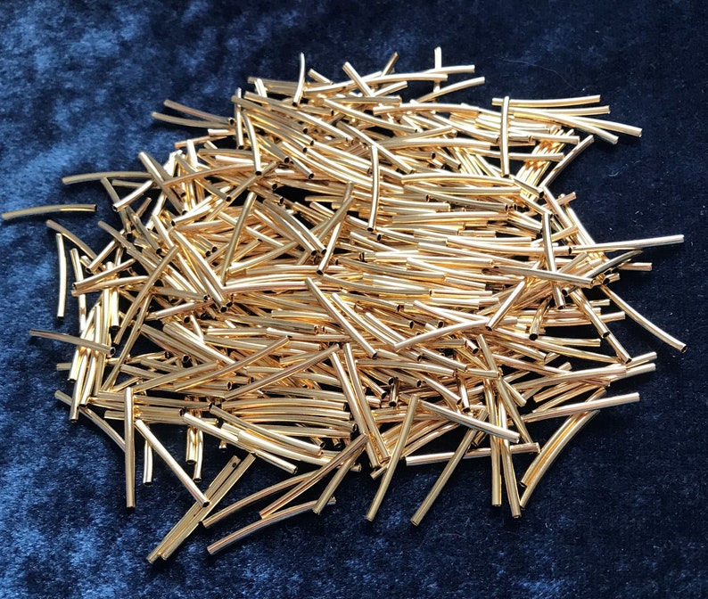 Inventory CLoseout Sale 400 21mm by 1.5mm Gold Plated Tube Spacers between Crystals Findings 516