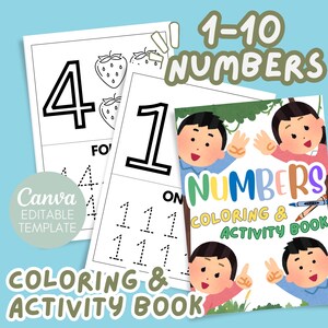 Les enfants apprennent les chiffres ! 1-10 Cahier de coloriage et d'activités (modèle sur toile)