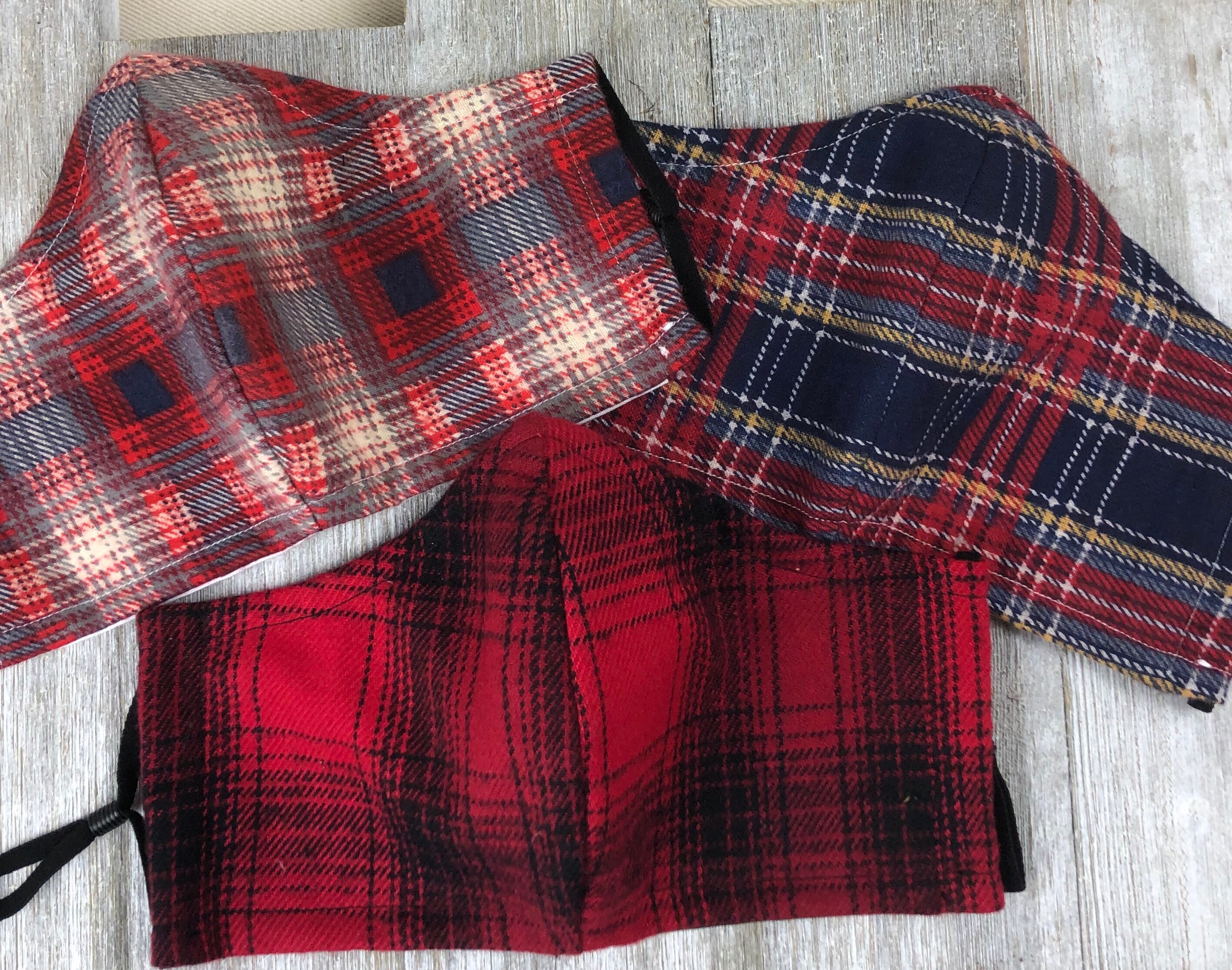 FLANNEL FACE MASKS Comfortable Breathable Washable Etsy