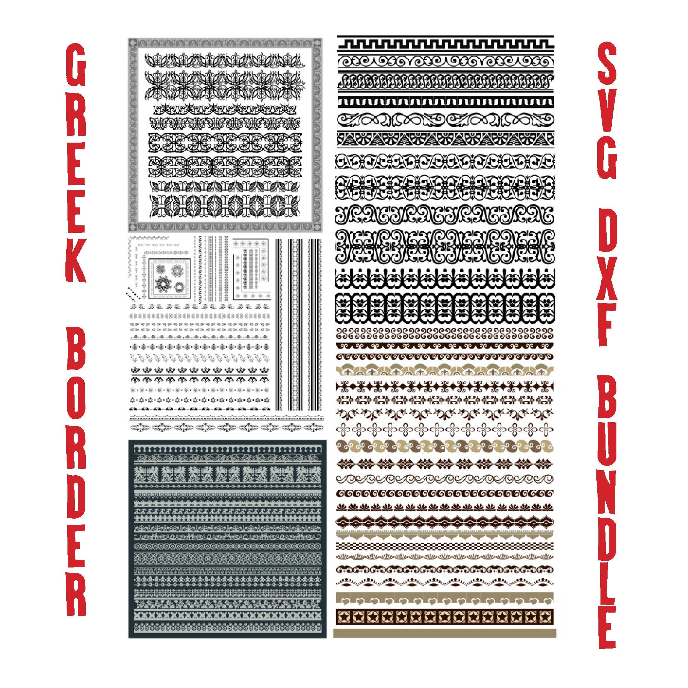 Border Key Part Design Greek Border Pattern Bundle SVG | Ancient Greek Key Meander Borders ...