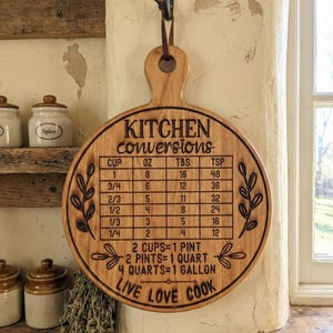 Küche Konversionen Bundle 5 Set SVG DXF | Koch-Maßtabelle | Laser-Schnitt- und Gravurdatei | Holz/Acryl Küchen Dekor