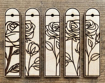 120 Laser Cut Bookmark SVG Bundle | Floral Bookmarks DXF PDF | Wood Acrylic Leather Laser Files | Bookmark Cut Files