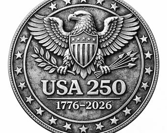 25 JPG PNG Eagle Flag Medallions USA 250 American Anniversary | 1776–2026 Patriotic Coin Art | Cnc Laser Engraving