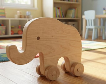 16 Elephant Toy SVG DXF Lightburn Bundle | Wooden Animal Push Toy Laser Cut Files | CNC Router Glowforge Template | Kids Nursery Decor